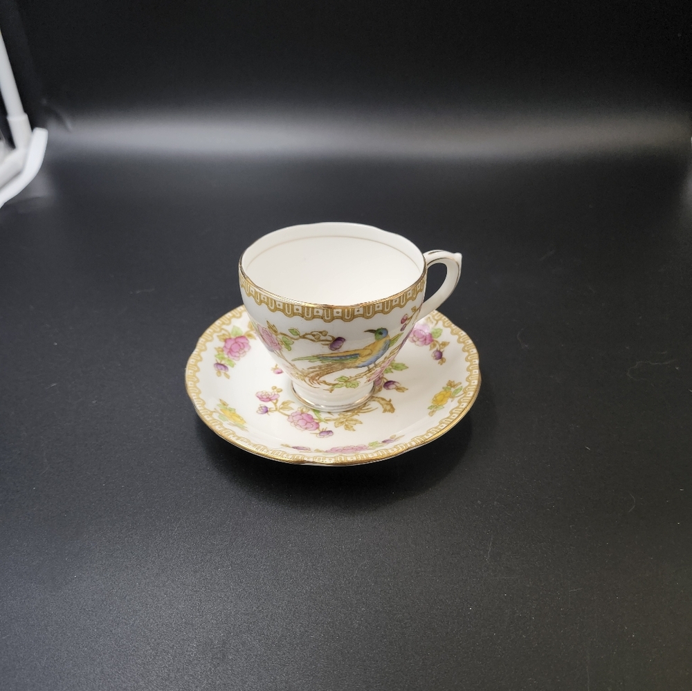 Royal Standard "  Bird of paradise" Tea cup and saucer from 1930-1949